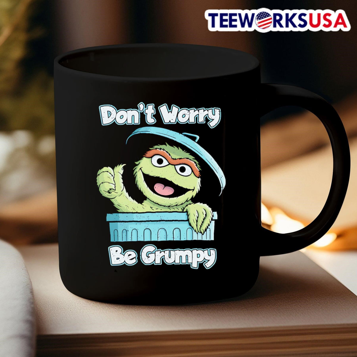 Oscar the Grouch don't worry be grumpy - Adult & Kids T-Shirts, Sweatshirts & Hoodies apparel design preview 3