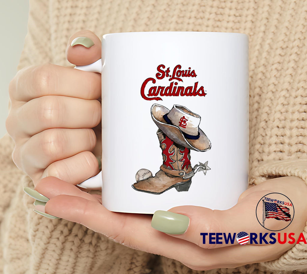 St. Louis Cardinals Cowboy Boot - Adult & Kids T-Shirts, Sweatshirts & Hoodies apparel design preview 6