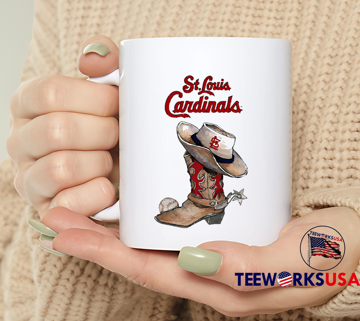St. Louis Cardinals Cowboy Boot - Adult & Kids T-Shirts, Sweatshirts & Hoodies apparel design preview 6