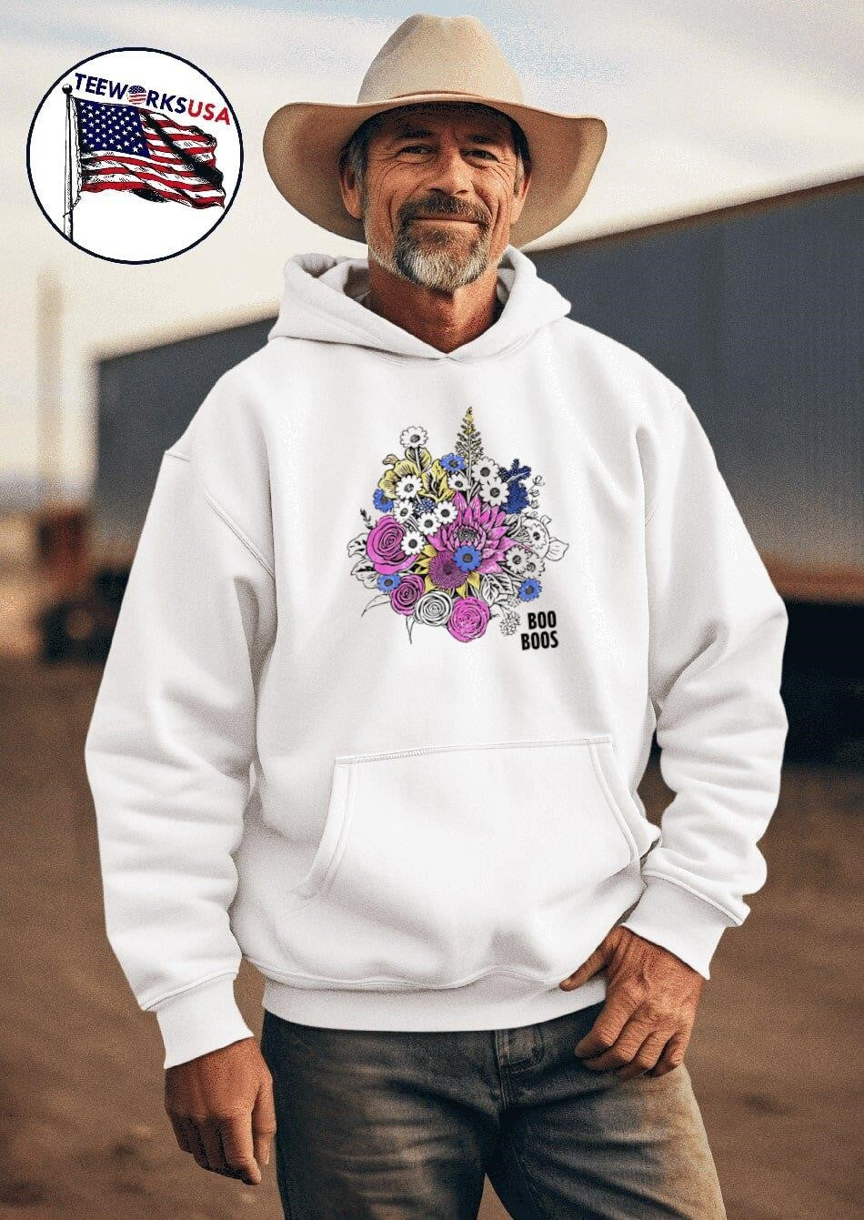 Boo Boos Flowers - Adult & Kids T-Shirts, Sweatshirts & Hoodies apparel design preview 2