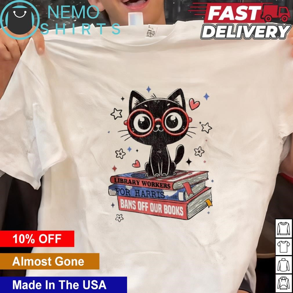 Library workers for Kamala Harris bans off our books - Adult & Kids T-Shirts, Sweatshirts & Hoodies apparel design preview 1