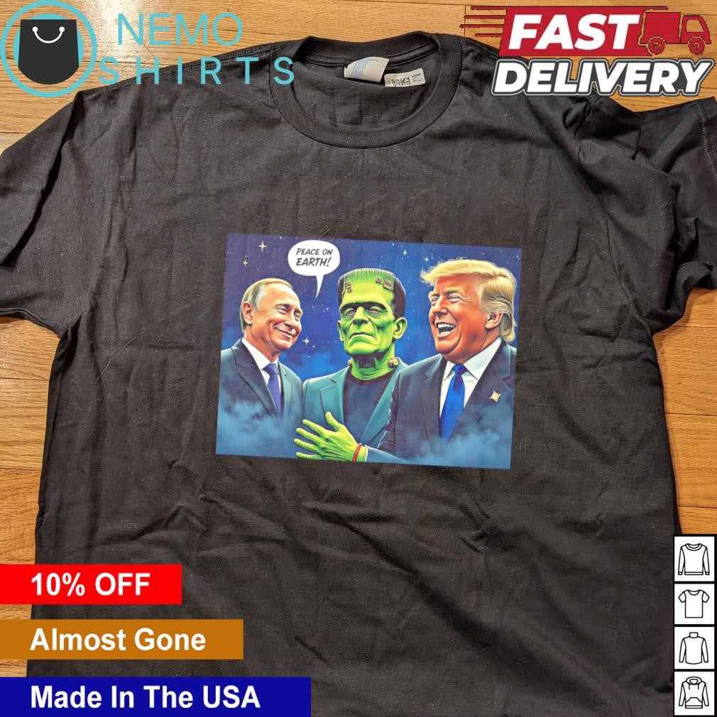 Frankenstein Trump and Putin peace on earth - Adult & Kids T-Shirts, Sweatshirts & Hoodies apparel design preview 4