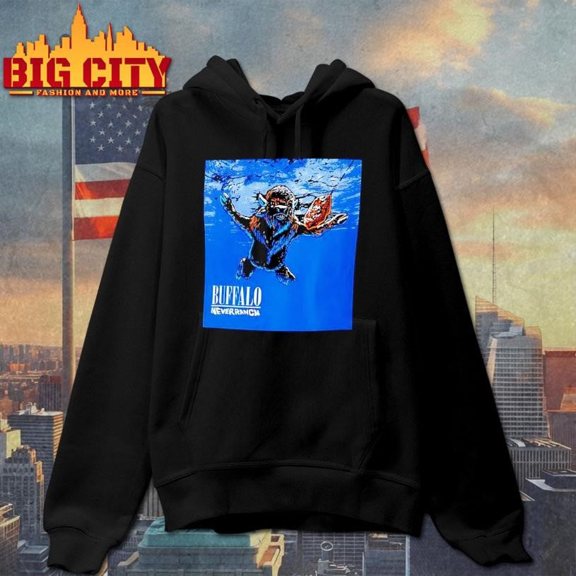 Buffalo Never Ranch Swimming Underwater - Adult & Kids T-Shirts, Sweatshirts & Hoodies apparel design preview 2