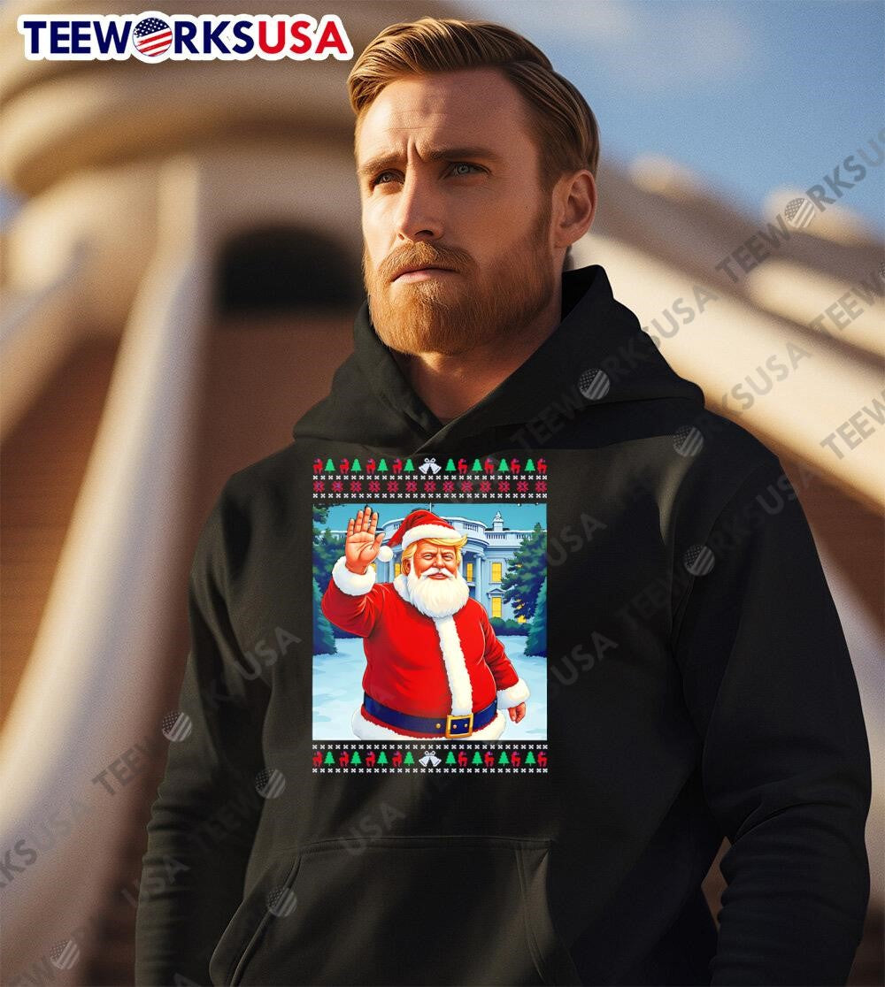 Trump Santa Funny Christmas Ugly - Adult & Kids T-Shirts, Sweatshirts & Hoodies apparel design preview 3