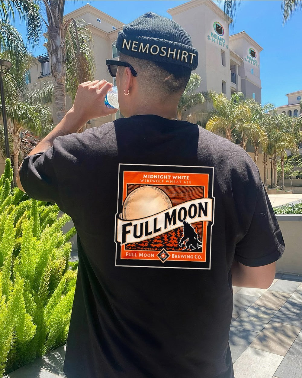 Midnight white full moon brewing company halloween - Adult & Kids T-Shirts, Sweatshirts & Hoodies apparel design preview 4