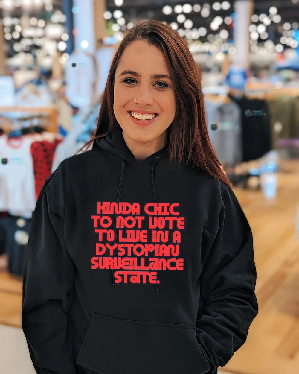 Chic kinda to not vote live in a dystopian - Adult & Kids T-Shirts, Sweatshirts & Hoodies apparel design preview 5