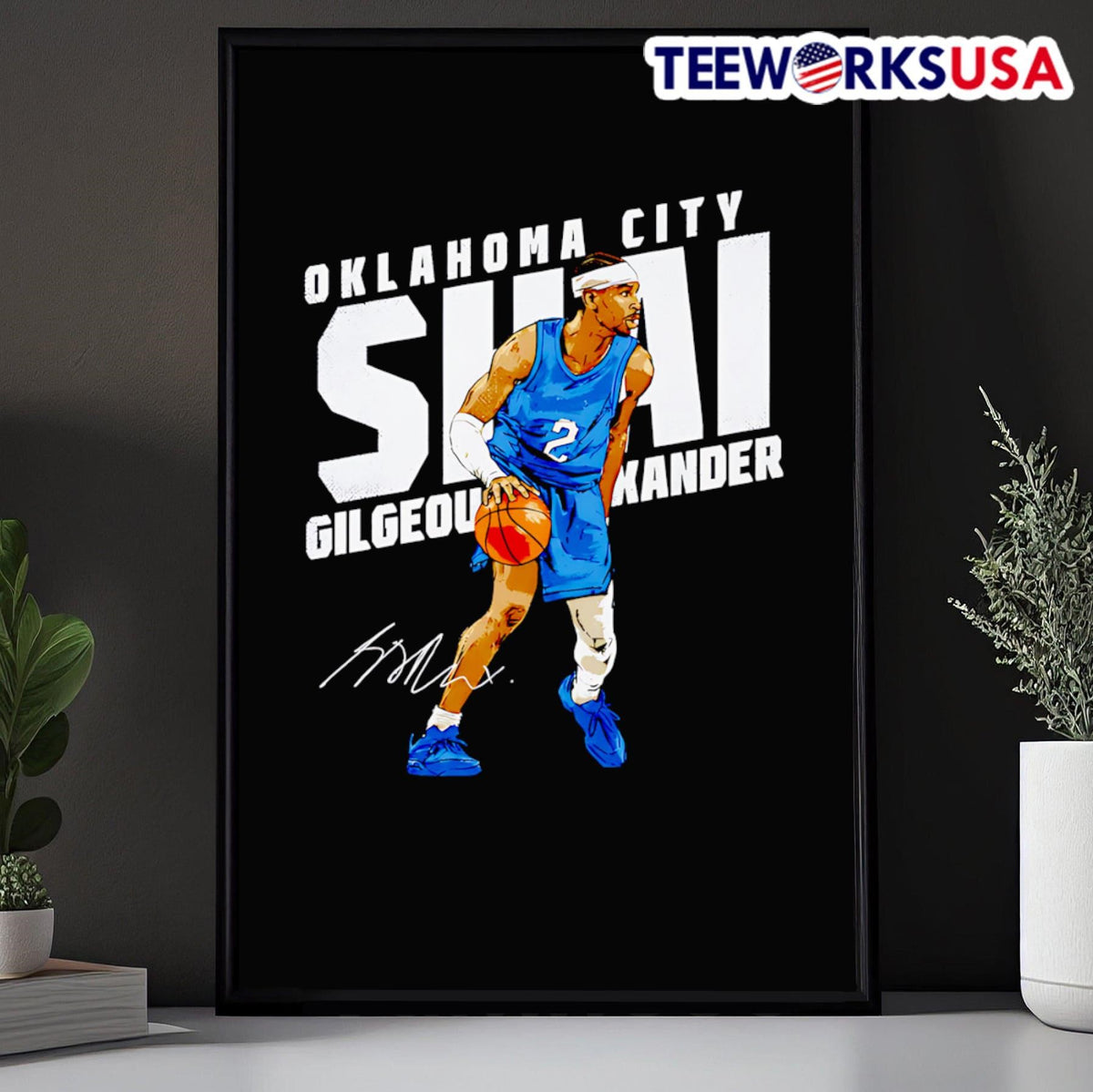Shai Gilgeous-Alexander Oklahoma City slant - Adult & Kids T-Shirts, Sweatshirts & Hoodies apparel design preview 5