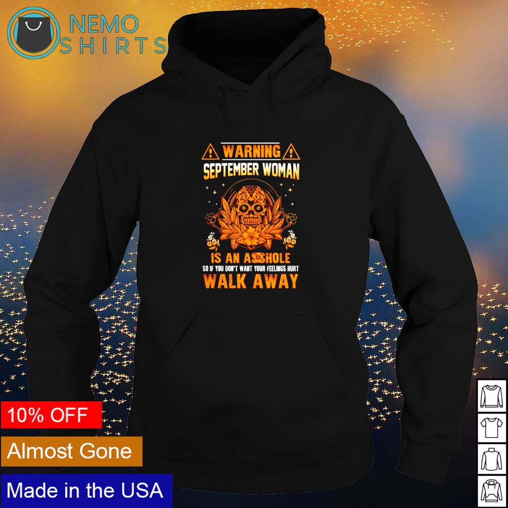 Skull warning september woman is an asshole - Adult & Kids T-Shirts, Sweatshirts & Hoodies apparel design preview 2