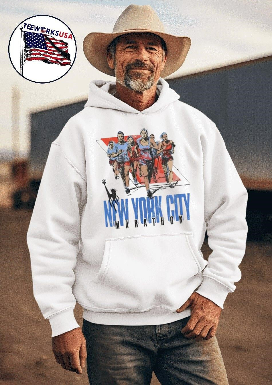 New York City Marathon retro - Adult & Kids T-Shirts, Sweatshirts & Hoodies apparel design preview 2