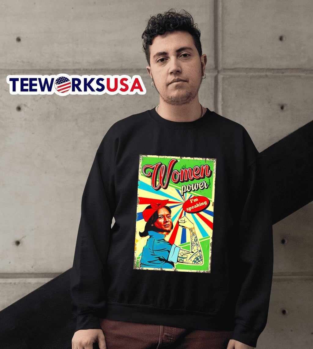 Kamala Harris women power I'm speaking - Adult & Kids T-Shirts, Sweatshirts & Hoodies apparel design preview 3