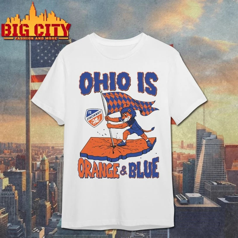 Ohio is Orange Blue FC Cincinnati Mascot - Adult & Kids T-Shirts, Sweatshirts & Hoodies apparel design preview 1