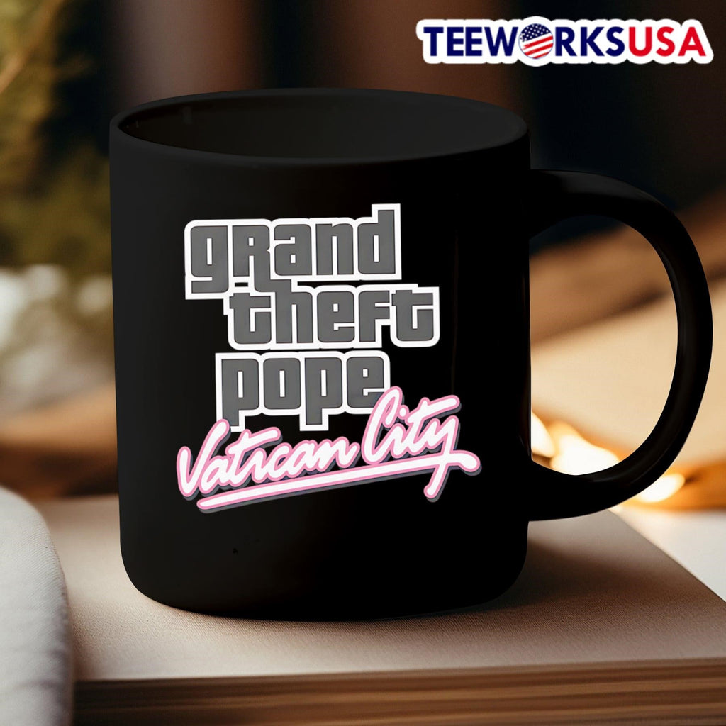 Grand Theft Pope Vatican City - Adult & Kids T-Shirts, Sweatshirts & Hoodies apparel design preview 3