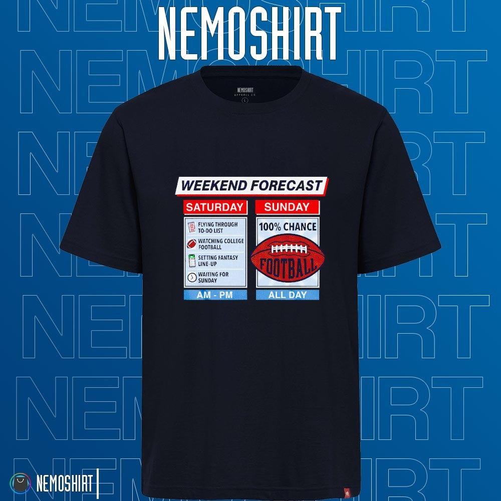 Weekend forecast Saturday vs Sunday New England - Adult & Kids T-Shirts, Sweatshirts & Hoodies apparel design preview 1