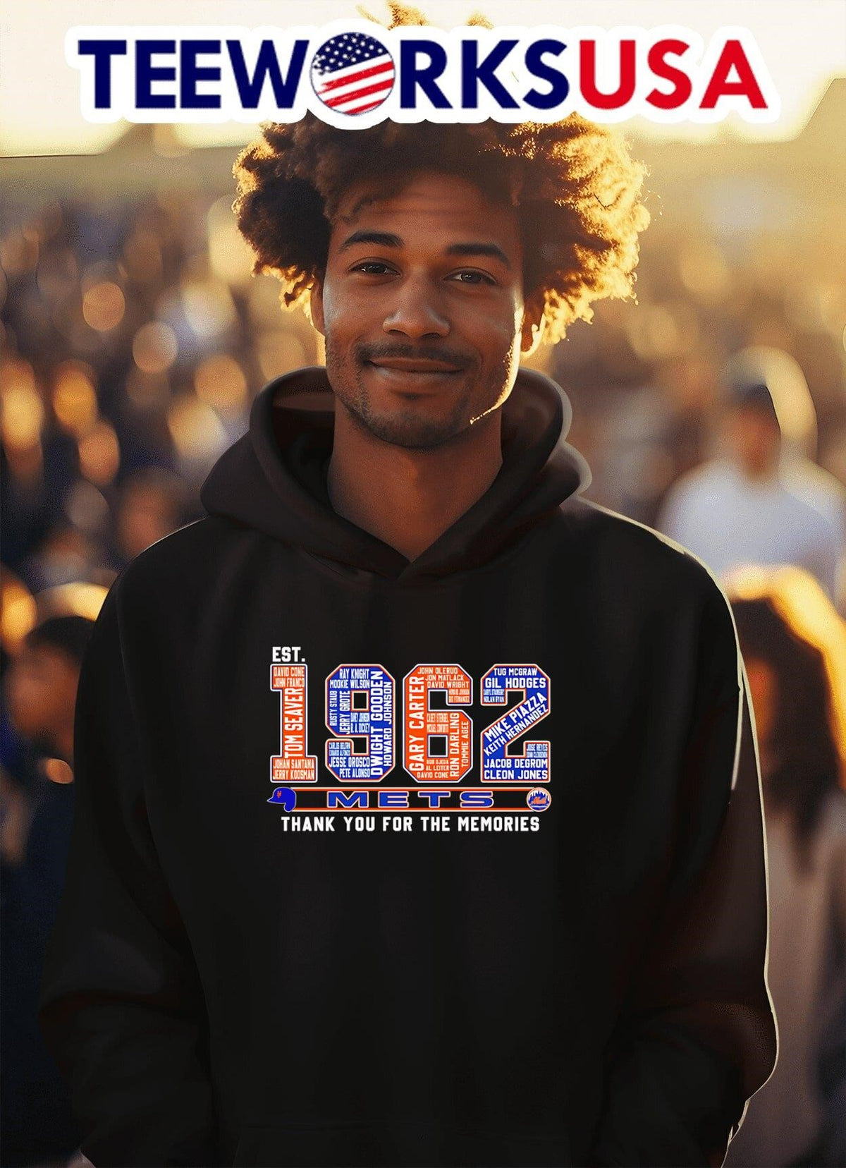 Est 1962 Mets thank you for the memories - Adult & Kids T-Shirts, Sweatshirts & Hoodies apparel design preview 2