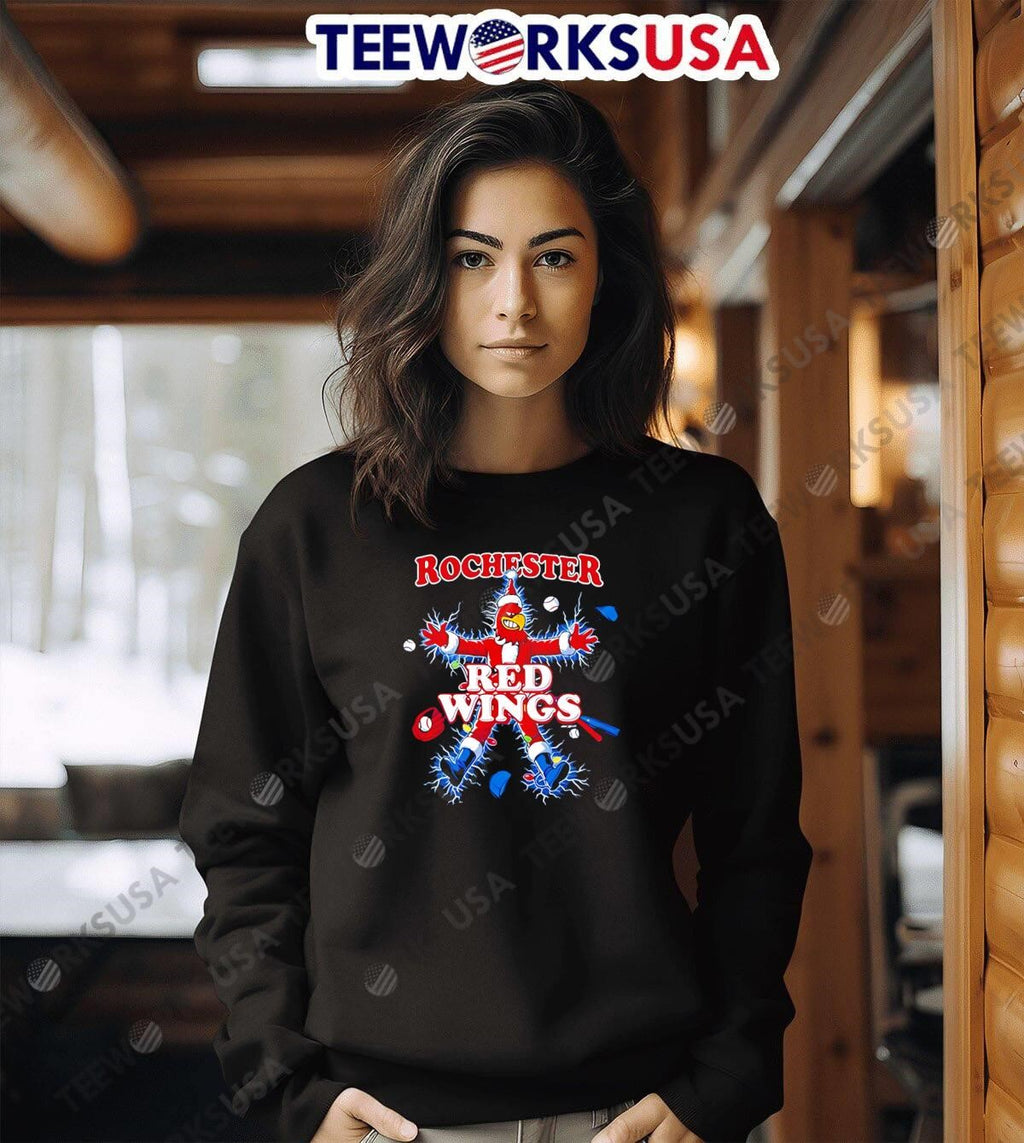 Holiday Baseball Mascot Rochester Red Wings - Adult & Kids T-Shirts, Sweatshirts & Hoodies apparel design preview 6