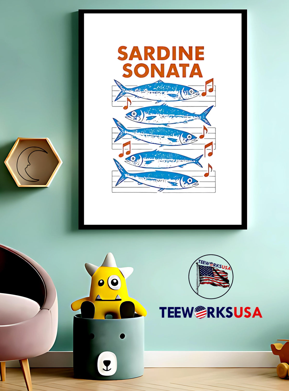 Sardine Sonata Fish - Adult & Kids T-Shirts, Sweatshirts & Hoodies apparel design preview 3