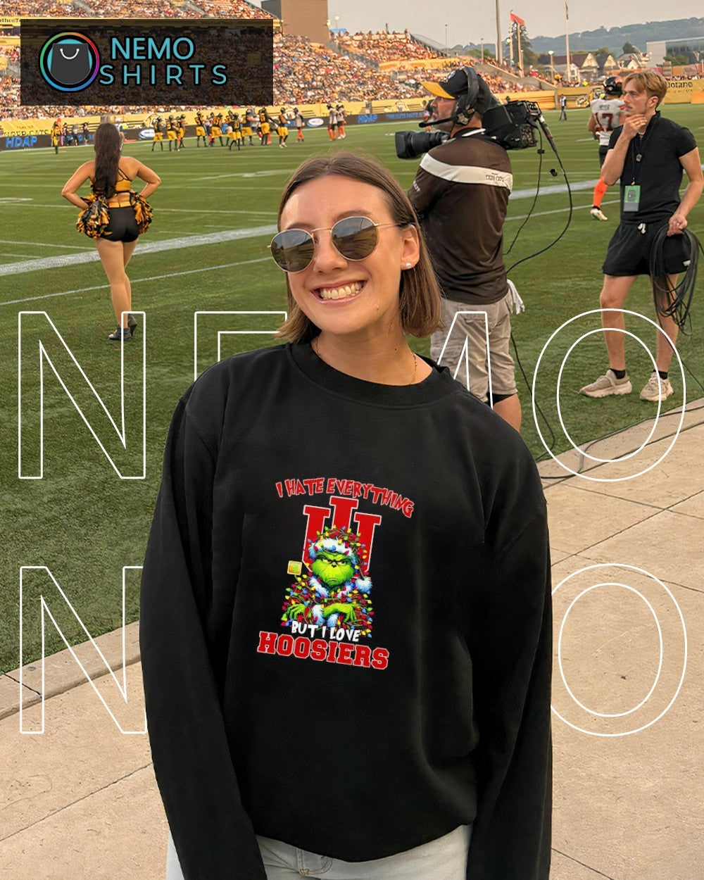 Grinch I hate everything but love Indiana Hoosiers - Adult & Kids T-Shirts, Sweatshirts & Hoodies apparel design preview 6