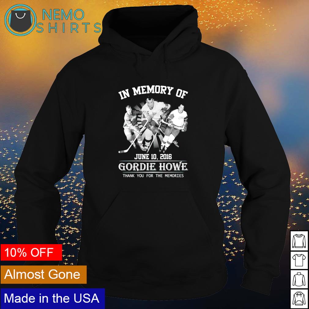 In memory of Gordie Howe thank you for the memories - Adult & Kids T-Shirts, Sweatshirts & Hoodies apparel design preview 2
