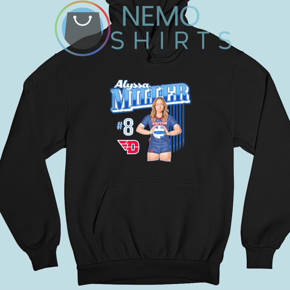 Alyssa Miller Dayton Flyers no 8 cartoon player - Adult & Kids T-Shirts, Sweatshirts & Hoodies apparel design preview 2