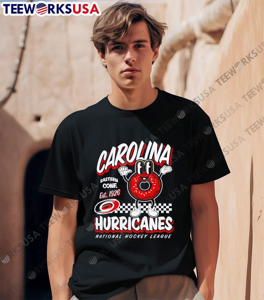 Mitchell Ness Carolina Hurricanes Black Local Food - Adult & Kids T-Shirts, Sweatshirts & Hoodies apparel design preview 1