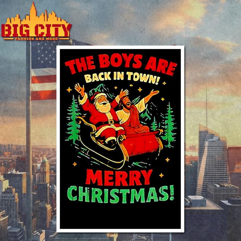 Santa Claus and Jesus the boys are back in town - Adult & Kids T-Shirts, Sweatshirts & Hoodies apparel design preview 4