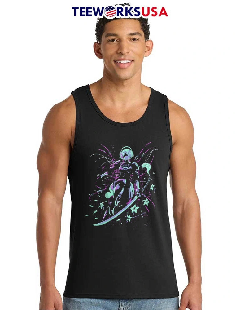NieR Automata 2B Sword Flowers - Adult & Kids T-Shirts, Sweatshirts & Hoodies apparel design preview 6