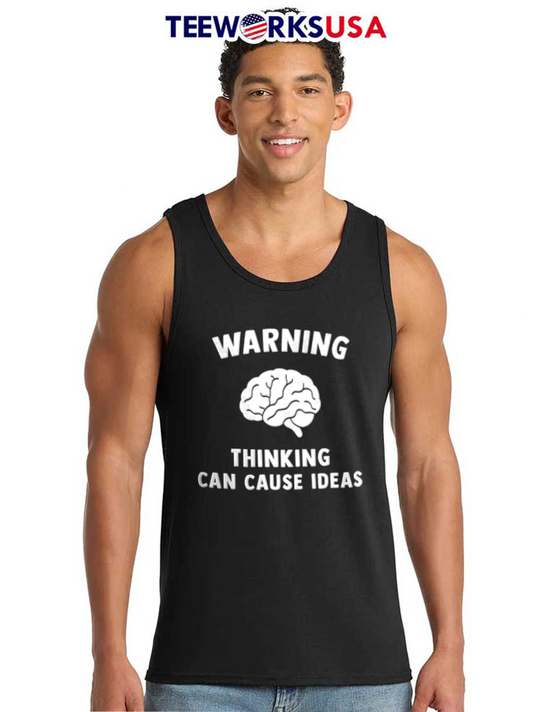 Warning Thinking Can Cause Ideas White Human Brain - Adult & Kids T-Shirts, Sweatshirts & Hoodies apparel design preview 6
