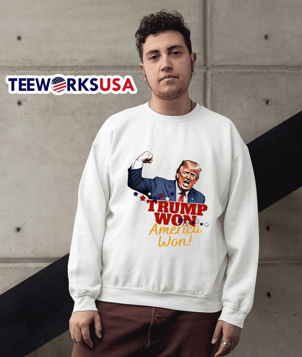 Trump Won America - Adult & Kids T-Shirts, Sweatshirts & Hoodies apparel design preview 3