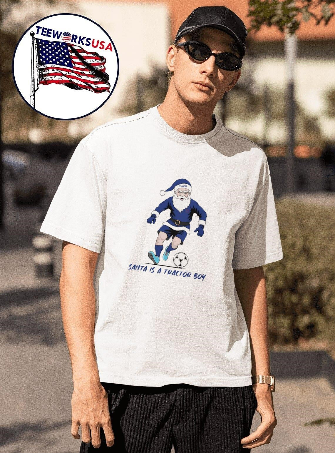 Santa Claus is a tractor boy soccer - Adult & Kids T-Shirts, Sweatshirts & Hoodies apparel design preview 1