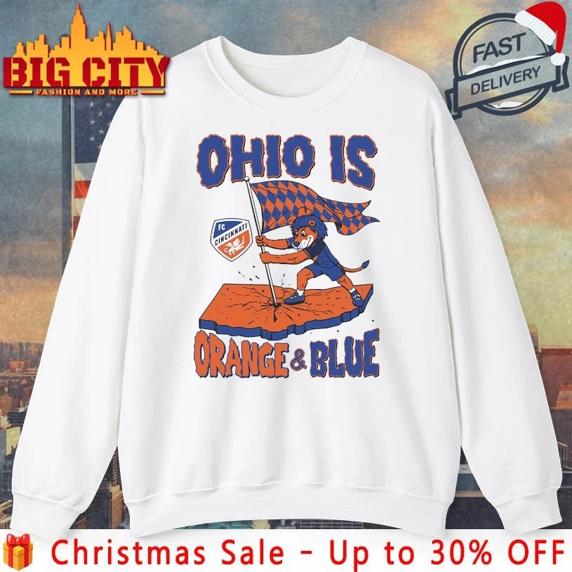 Ohio is Orange Blue FC Cincinnati Mascot - Adult & Kids T-Shirts, Sweatshirts & Hoodies apparel design preview 4