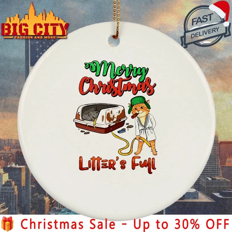 Cat Merry Christmas Litter's Full Holidays Xmas - Adult & Kids T-Shirts, Sweatshirts & Hoodies apparel design preview 3