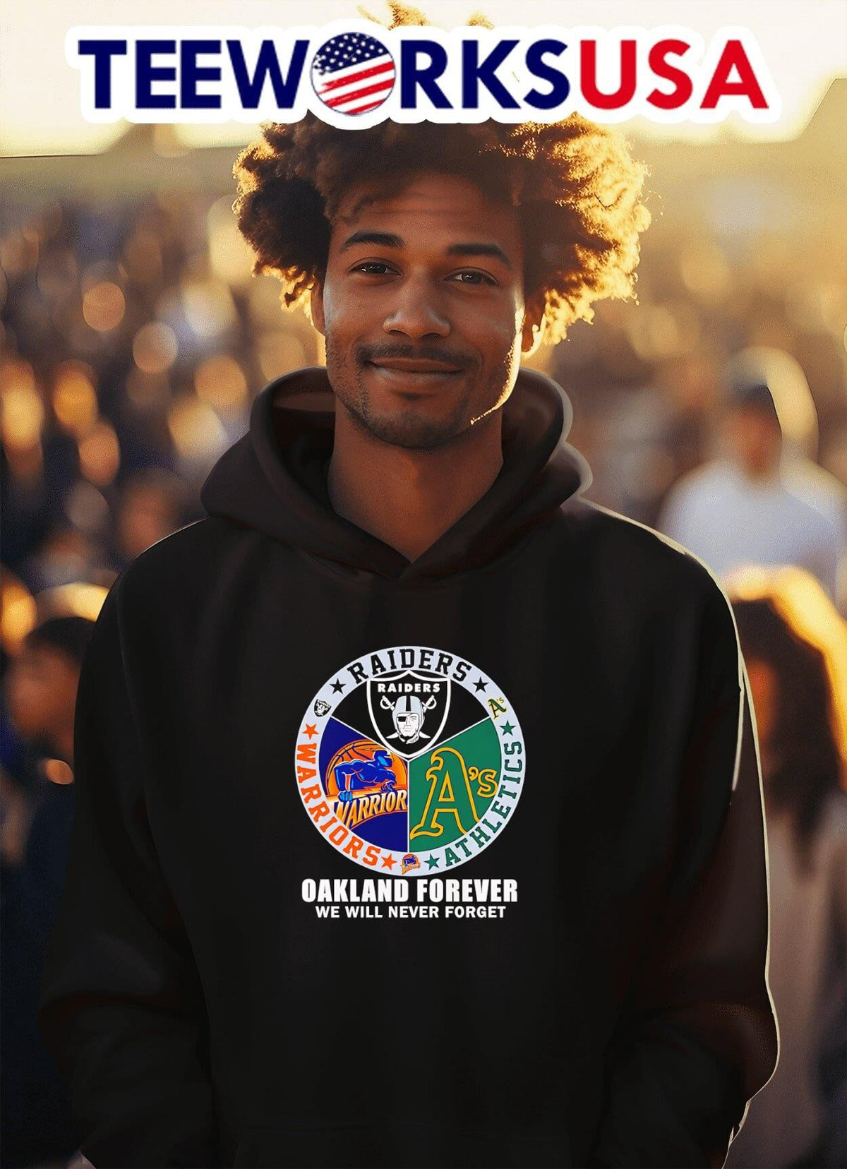 Oakland sports team forever we will never forget - Adult & Kids T-Shirts, Sweatshirts & Hoodies apparel design preview 2