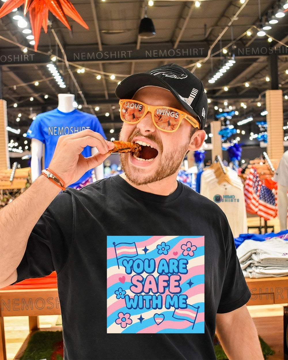 You are safe with me transgender flag - Adult & Kids T-Shirts, Sweatshirts & Hoodies apparel design preview 1