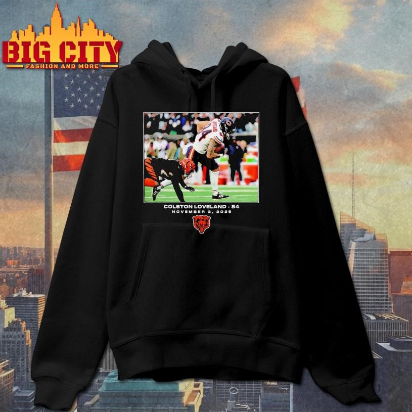 Chicago Bears Colston Loveland 84 november 2 2025 - Adult & Kids T-Shirts, Sweatshirts & Hoodies apparel design preview 2