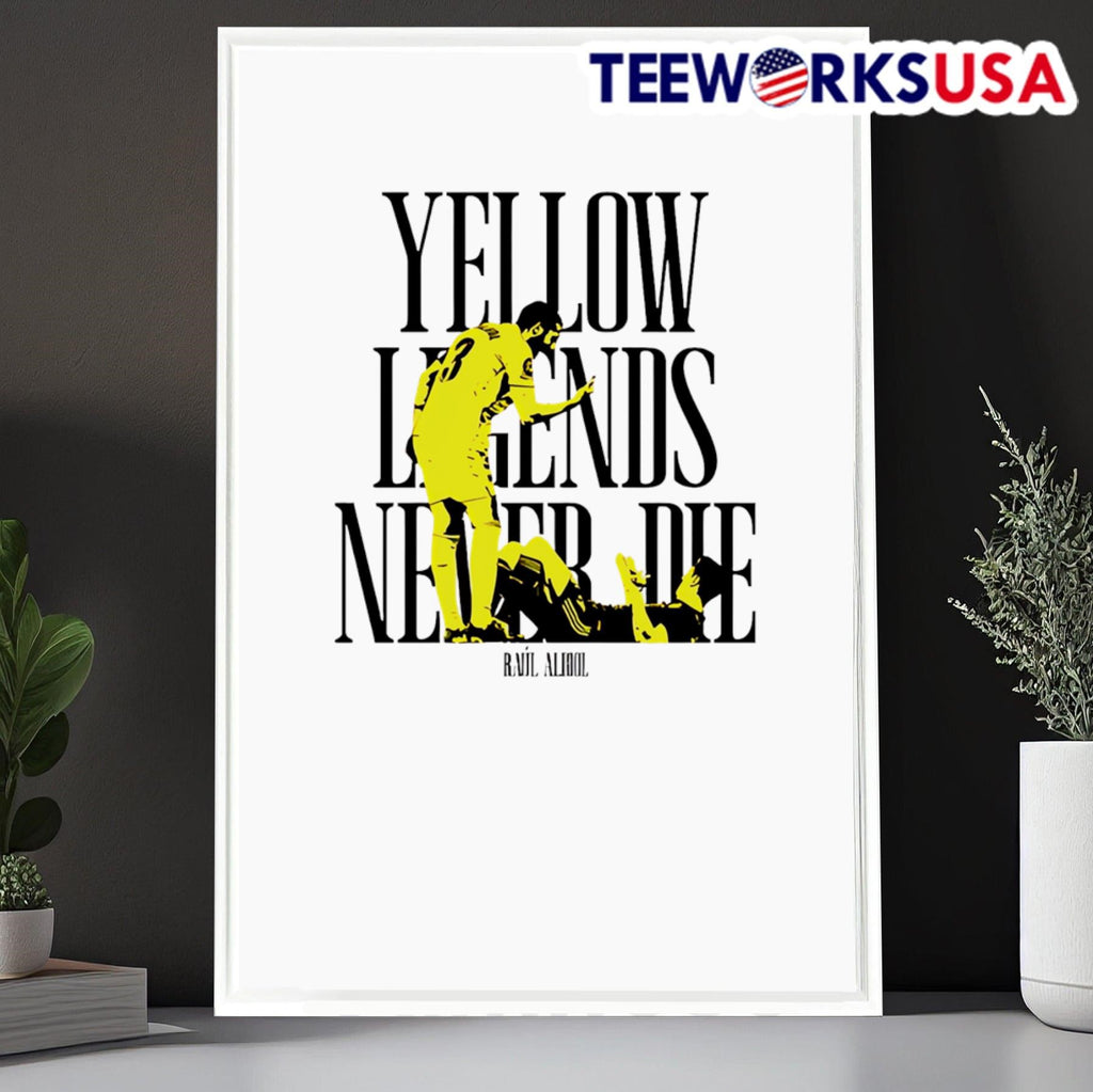 Yellow Legends never die Raúl Albiol - Adult & Kids T-Shirts, Sweatshirts & Hoodies apparel design preview 6