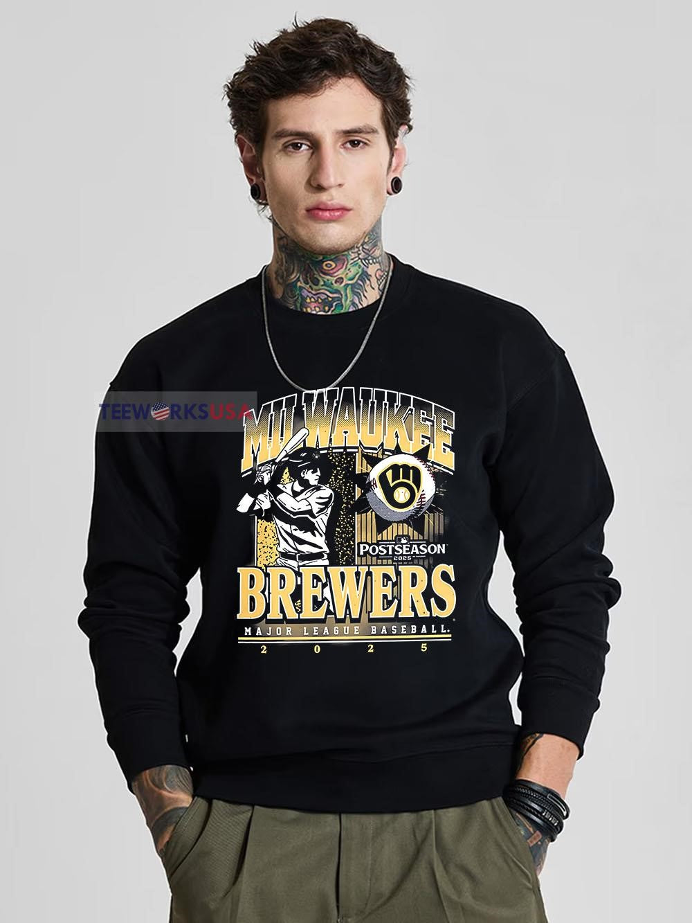 Milwaukee Brewers 2025 Postseason Participant Playoff - Adult & Kids T-Shirts, Sweatshirts & Hoodies apparel design preview 5