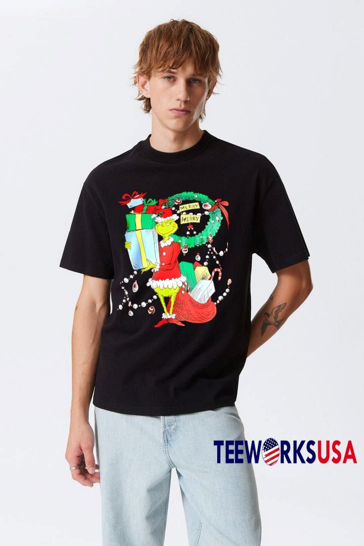 Dr Seuss The Grinch Merry Christmas 2025 - Adult & Kids T-Shirts, Sweatshirts & Hoodies apparel design preview 1