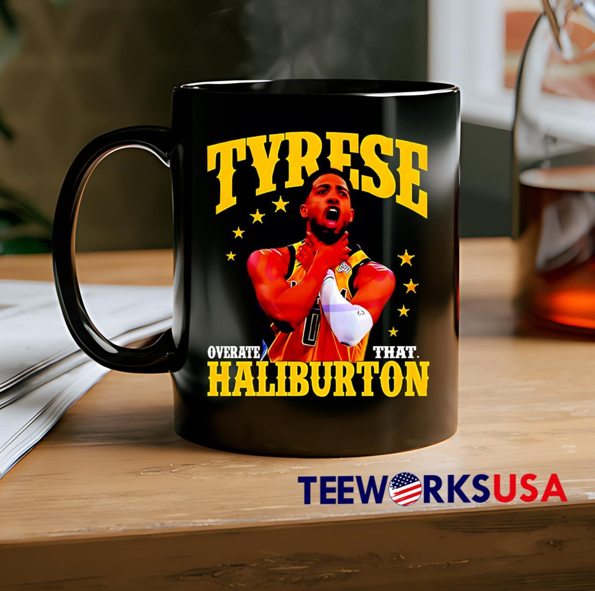 Tyrese Haliburton Choke Pose 2025 Playoffs Indiana - Adult & Kids T-Shirts, Sweatshirts & Hoodies apparel design preview 2