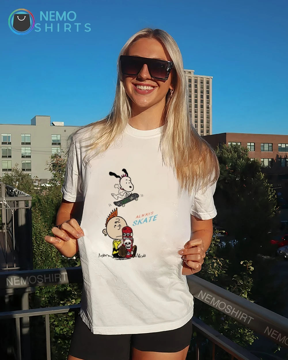Charlie Brown and Snoopy Always Skate with NOFX - Adult & Kids T-Shirts, Sweatshirts & Hoodies apparel design preview 6