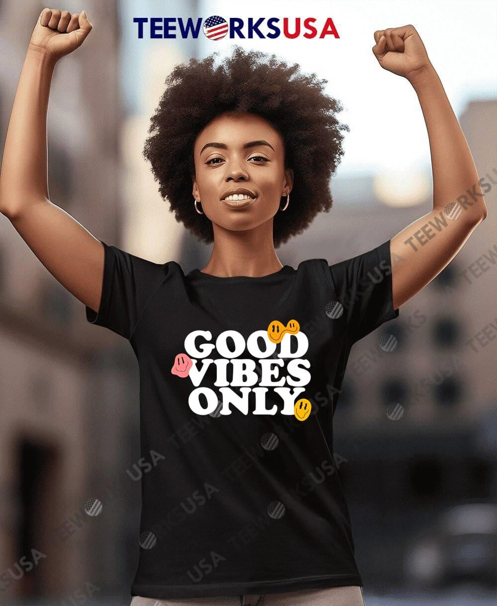 Good Vibes Only smiling face emoji - Adult & Kids T-Shirts, Sweatshirts & Hoodies apparel design preview 8