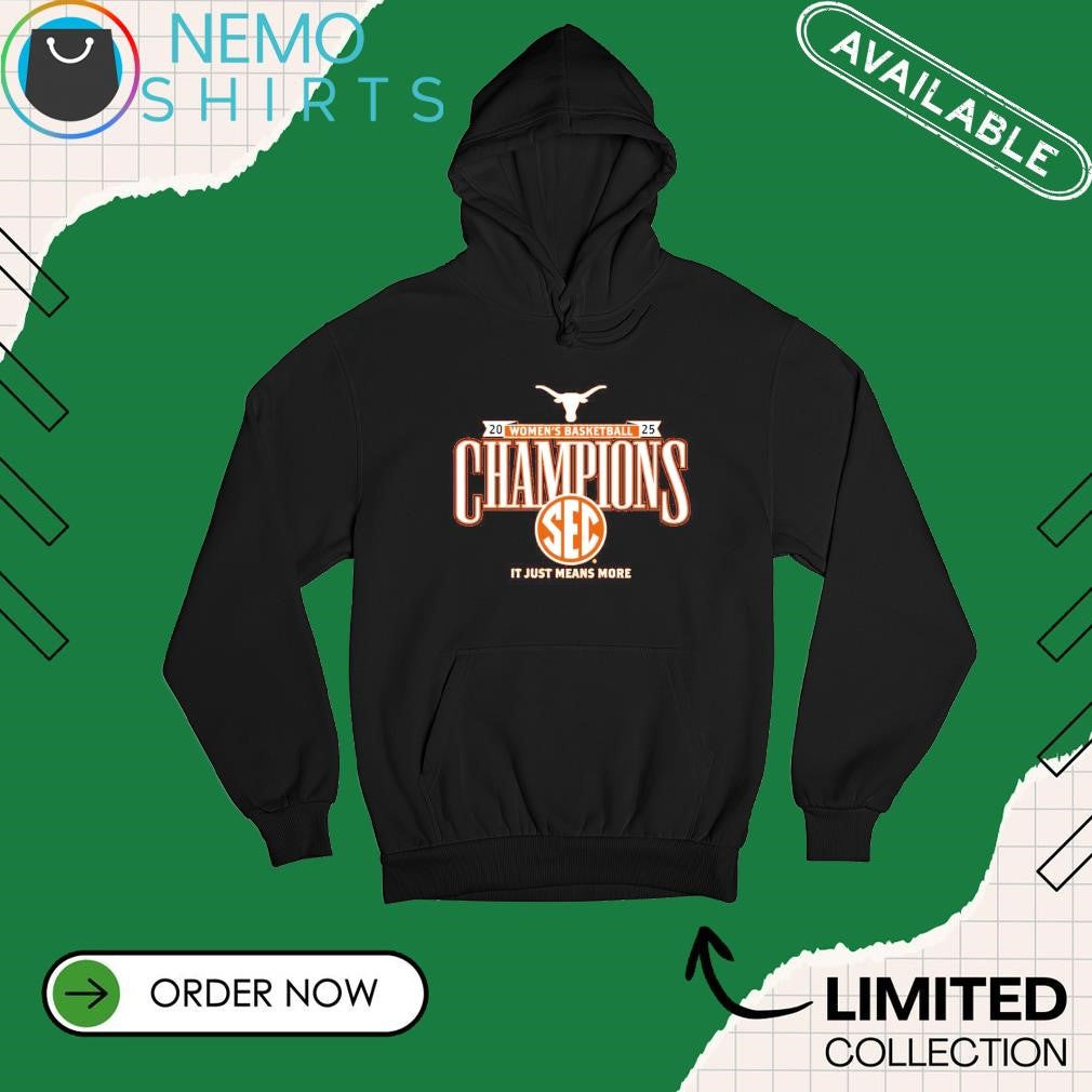 Texas Longhorns 2025 SEC women's basketball champions - Adult & Kids T-Shirts, Sweatshirts & Hoodies apparel design preview 2