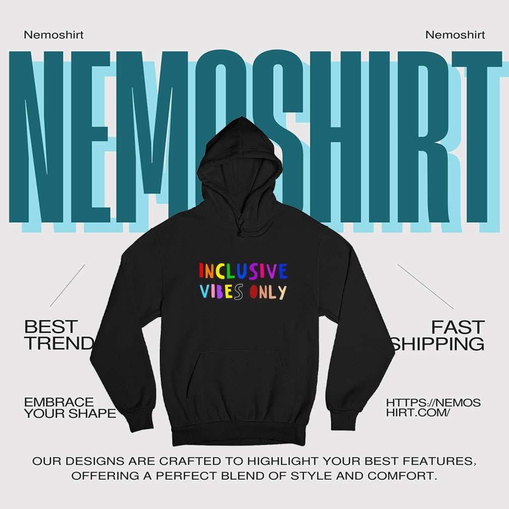 Inclusive vibes only pride - Adult & Kids T-Shirts, Sweatshirts & Hoodies apparel design preview 2