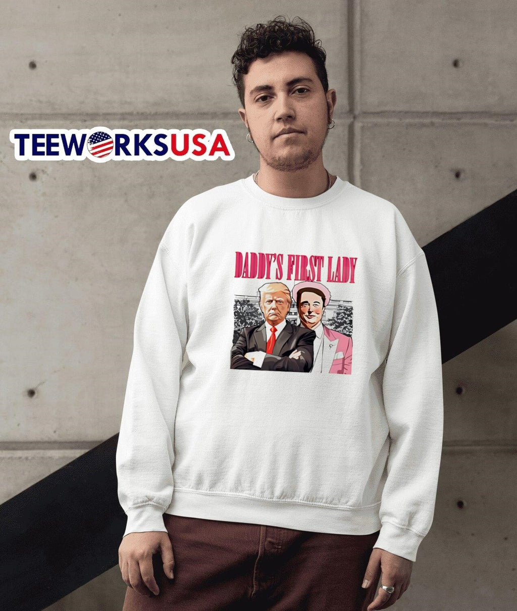 Trump And Elon Musk Daddy's First Lady - Adult & Kids T-Shirts, Sweatshirts & Hoodies apparel design preview 5