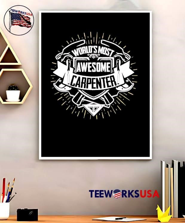 World's Most Awesome Carpenter logo - Adult & Kids T-Shirts, Sweatshirts & Hoodies apparel design preview 5