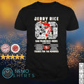 San Francisco 49ers Jerry Rice 1985 2000 thanks for - Adult & Kids T-Shirts, Sweatshirts & Hoodies apparel design preview 1