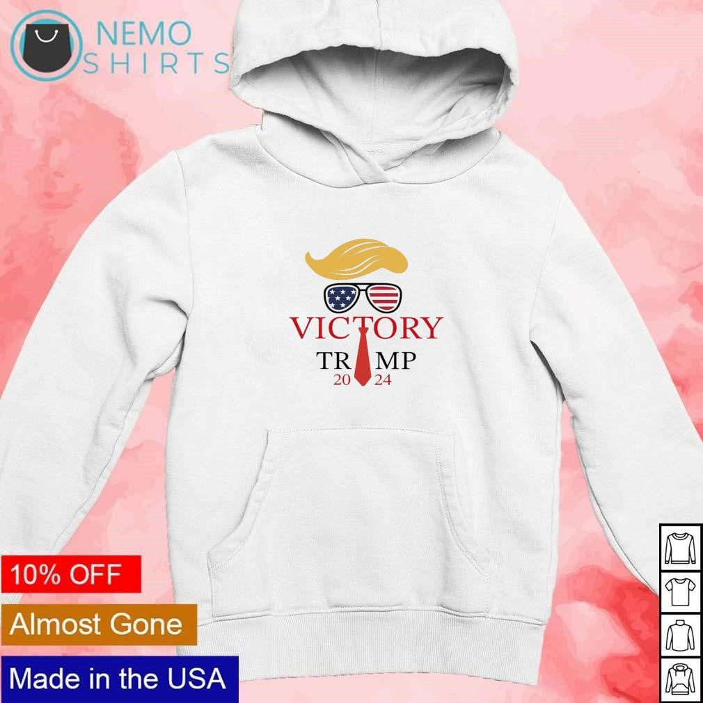 Victory Trump 2024 hair US flag sunglasses - Adult & Kids T-Shirts, Sweatshirts & Hoodies apparel design preview 2