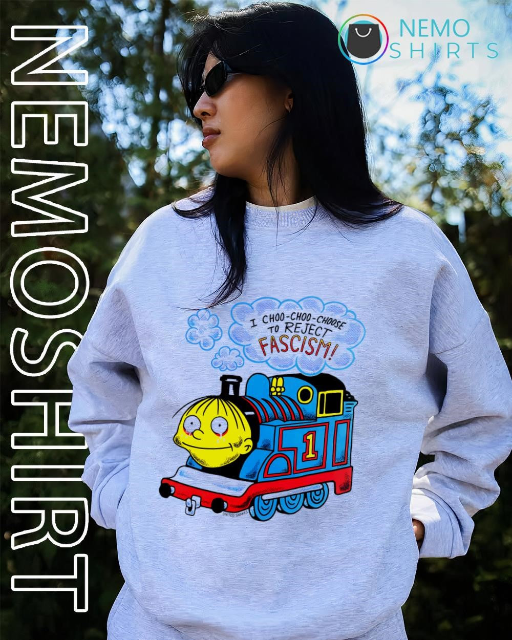 Ralph Wiggum I choo-choo-choose to reject fascism - Adult & Kids T-Shirts, Sweatshirts & Hoodies apparel design preview 2
