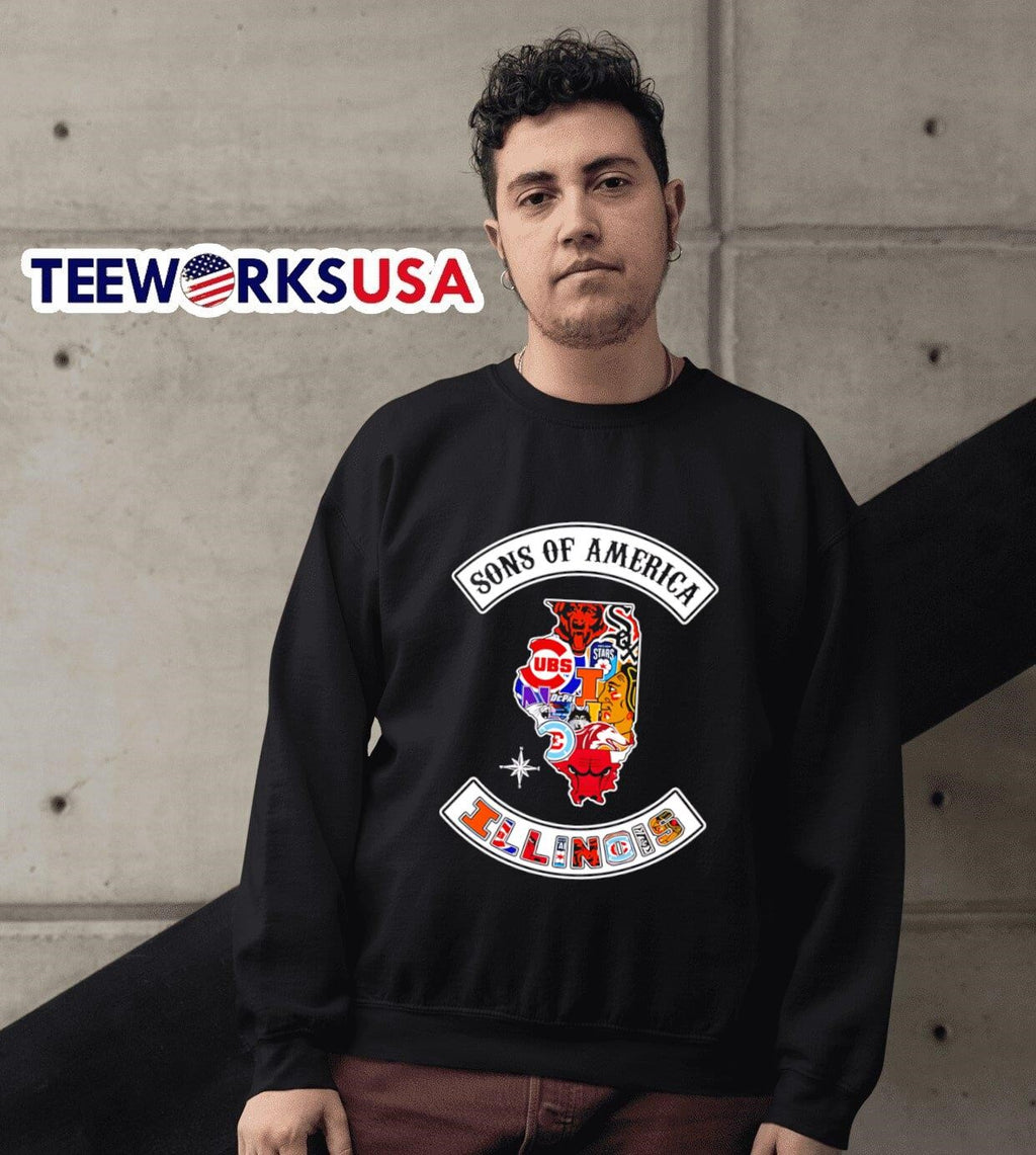 Sons of America Illinois sports - Adult & Kids T-Shirts, Sweatshirts & Hoodies apparel design preview 6