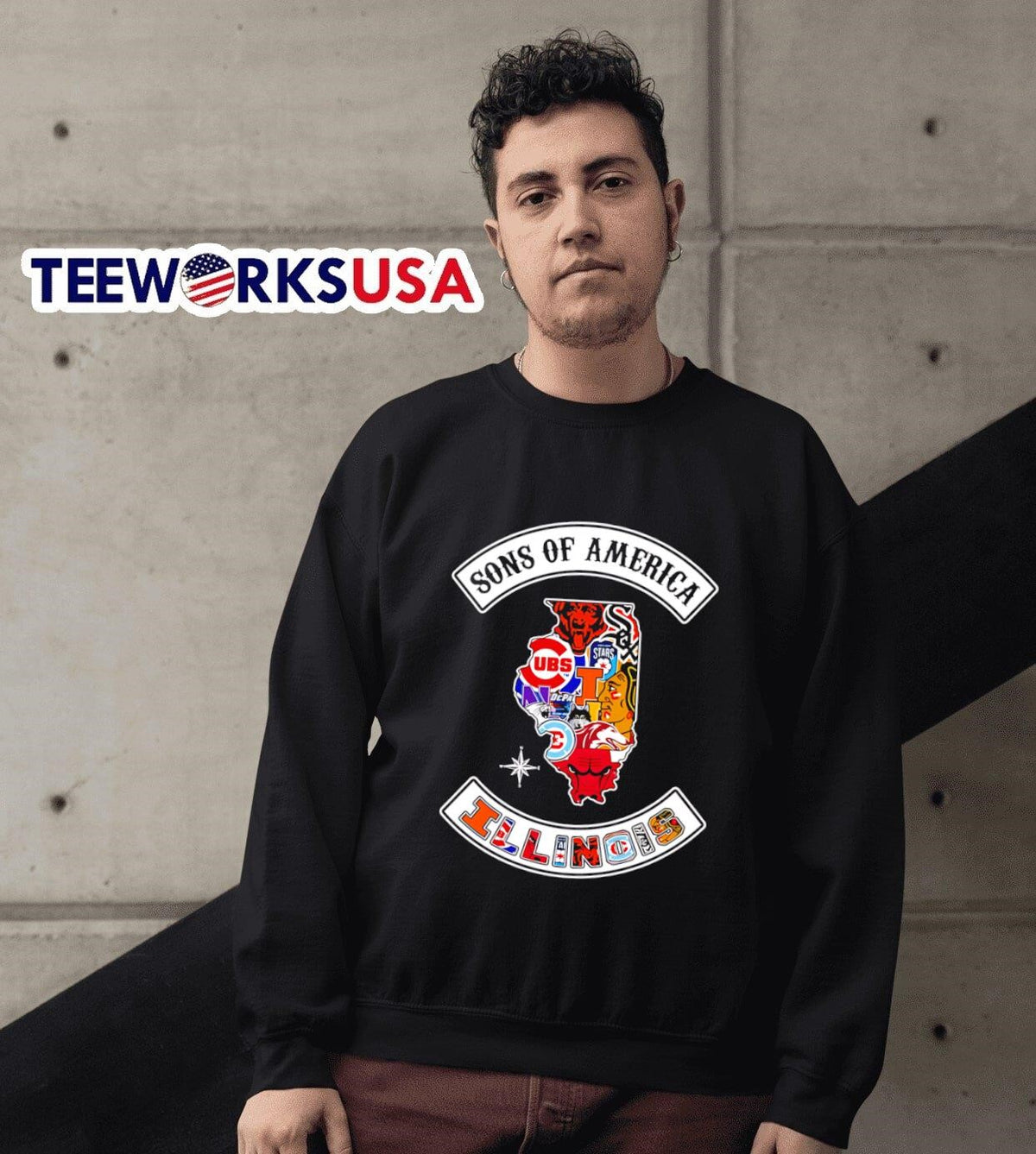 Sons of America Illinois sports - Adult & Kids T-Shirts, Sweatshirts & Hoodies apparel design preview 6
