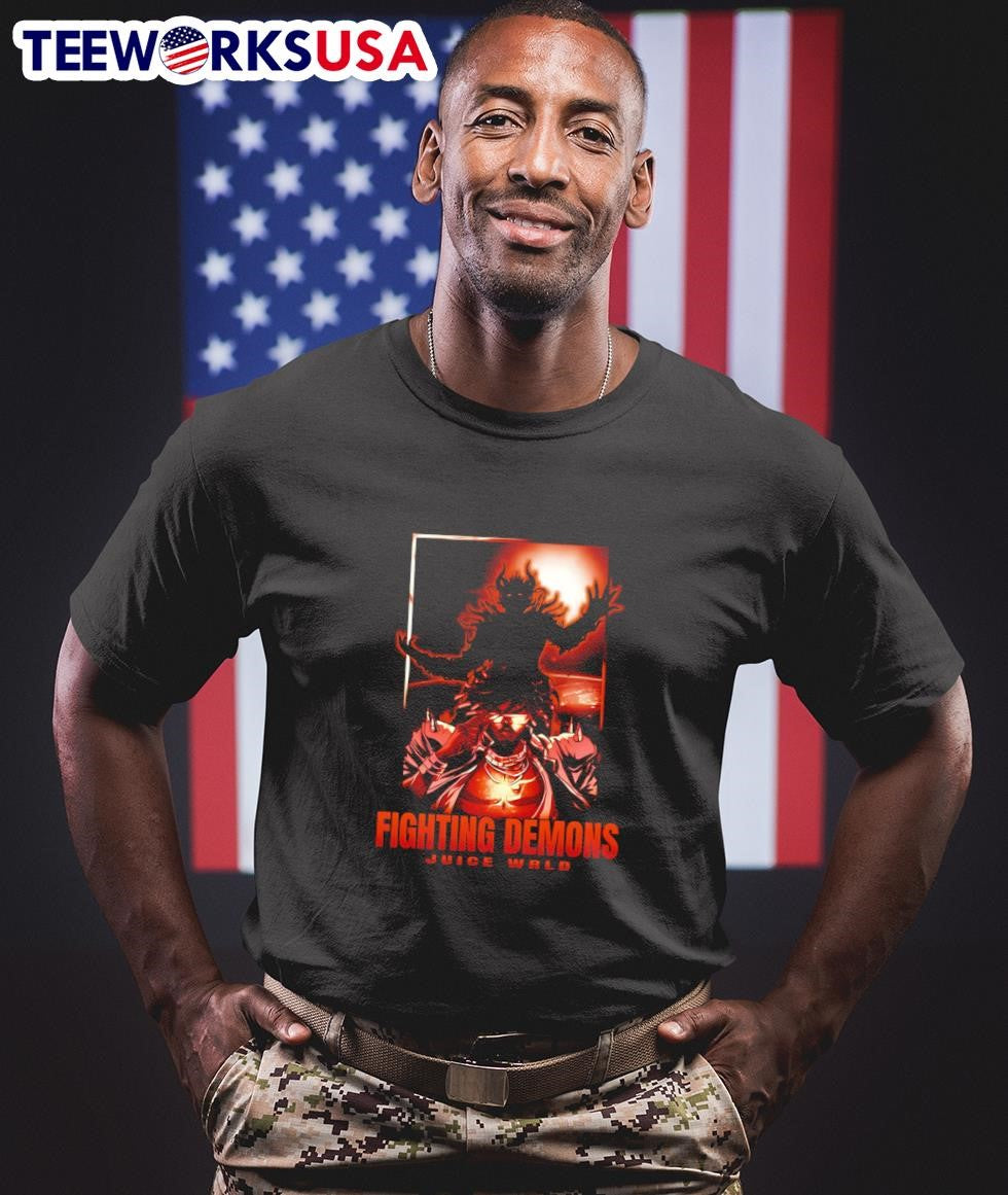Fighting Demons Juice Wrld - Adult & Kids T-Shirts, Sweatshirts & Hoodies apparel design preview 1
